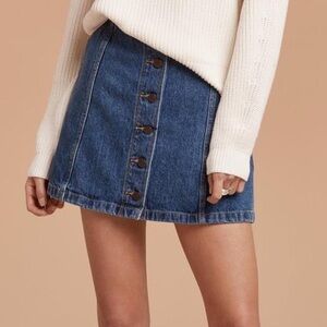 Wilfred Blue Denim A-Line Skirt